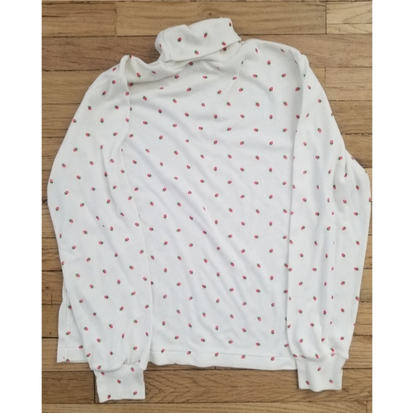 Vintage 1990's Mini Strawberry Print Turtleneck - Picture 4 of 5
